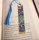 Van Gogh Irises Blue Floral Metal Bookmark 