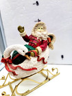 Christmas   Vintage Midwest Jolly Old St Nick Santa On Swan Sleigh  8 l  Euc