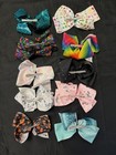 Jojo Siwa Large Hair Bow Lot Of 11 Rainbow Unicorn Mermaid Sequin Halloween