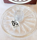Vintage Knobler Glass Cookie Stamp Flower Design Vienna Glass New In Box