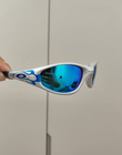 Vintage Oakley Straight Jacket 99 Muzm Oo9505 Y2k Silver Frames blue Lenses