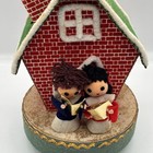 Vintage Mid-century Cardboard House Music Box  - Christmas Carolers - See Video