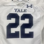 Yale Bulldogs Game Used Under Armour Away White Football Jersey  22 Size M -16