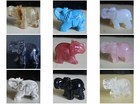Carved Gemstone Crystal Quartz Elephant Figurine Animal Statue Home Decor 2  