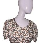 Vintage 70s Floral Polyester Maxi Dress