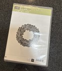 Stampin Up  Retired Wonderful Wreath Euc Wood Mounted Large Rubber Stamp 