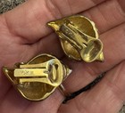 Vintage Shell Kenneth Jay Lane Earrings Pierced Goldtone Rhinestones
