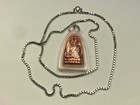 Solid Copper Thai Buddha Amulet In Acrylis Case And 24  Non-tarnish Necklace