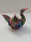 Origami Handmade 3d Folded Paper Swan Bird Art Basket