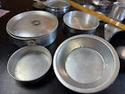 Large Lot Of Vtg  Children s Metal Kitchen Play Set Pieces - Pots  Pans Look 