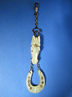 Antique Victorian Mother Of Pearl Carved Horse Head And Horse Shoe Watch Fob