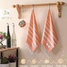 Hand Towels - Set Of 2   18  X 30  - Decorative Turkish Hand Orange Sultan