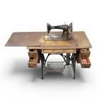 Antique Singer 66 Treadle Sewing Machine And Table W  Organizers - Local Pickup