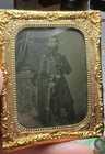 Armed Civil War Soldier - Sixth Plate - Tintype In Original Case - Rhode Island