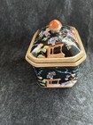 Chinese Porcelain Famille Rose Lidded Box  Noir Black Trinket Box -marked