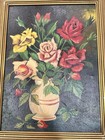 Set 2 Original Oil Painting Floral Still Life Unsigned Oil On Canvas Wood Frames