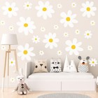 42 Pcs Large White Daisy Wall Decals - Peel   Stick Flower Wall Art Decor