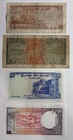 Ceylon Banknotes  lot Of 4   1  2   5 Rupees Uncertified 1958  1967  1968  1982