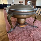 Vintage Copper And Brass Chafing Dish Food Warmer Mid Century