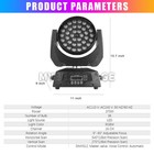 Paidun 36led Zoom Moving Head Light Beam Wash Effect Stage Lighting Disco Bar Dj