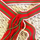 Child Vtg Navajo Belt 45  1 5  Hand Woven Wool Sash 1960s Ceremonial Fringe Loom