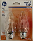 Ge Lighting 40w Crystal Clear B13 Type 380 Lumens Faceted Ceiling Fan 12 Bulbs