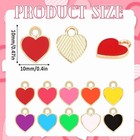 120pcs Heart Enamel Charms For Jewelry Making  Love Heart Dangle Charm Colorful 