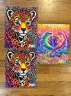 3 New Lisa Frank Pocket 3 Hole Glitter Folder Leopard  Dancing Dolphins 2020