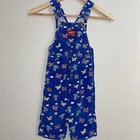 Vintage Oshkosh Bgosh Vestbak Blue Airplane Overalls Corduroy Size 2t Usa Made