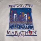Vtg 80s New York City Marathon Sweatshirt Race Nyc Skyline Towers 89 22x27