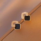 Women s Cross Black Small Square Earrings Versatile Gift