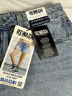 Rewash Women s High Rise A-line Denim Shorts 30 Blue 100  Cotton Frayed Hem