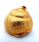 Vintage Judith Leiber Gold Plated Snail Seashell Trinket   Pill Box W  Garnet