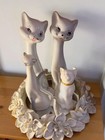 Vintage Cat Figurines 1960s Long Neck Porcelain Ceramic Set Of 4
