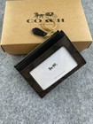 Coach Signature 88208 Mini Skinny Id Case Crossgrain Leather Brown black W box