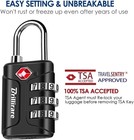 4 Pack Tsa Combination Travel Locks 3 Digit Resettable Luggage Suitcase Padlocks