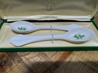 Vintage Set Irish Parian Donegal China 4075 Shamrock Spoons In Original Case
