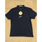 Criquet Mens Player Polo Shirt Navy Blue Slim Fit Large Organic Cotton Golf Nwt