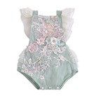 Newborn Infant Girls Lace Outfits Sleeveless Halter Romper Jumpsuit Boho Clothes