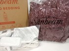 Sunbeam Royal Fleece Heated Electric Blanket King 90x100 Claret Purple 2 Remotes