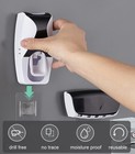 Automatic Toothbrush Dispenser Wall Mount Toothpaste Squeezer And Black 