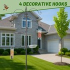 93inch Iron With Six Hooks With Bird Feeder Black Courtyard Bird Feeder Hot