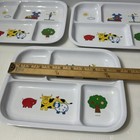 3 Peco Melamine Kids Divided Plate Fun Farm Animal House Dinner Lunch Tray 1986