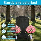 Artificial Cemetery Flowers  Memorial Grave Decorations Roses     2 Bouquets      
