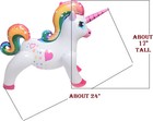 Large Colorful Blow-up Rainbow Unicorn  1 Pack 