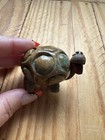 Vintage Usa Signed 77rb Stoneware Pottery Silly Turtle Figurine Kitchy Cute