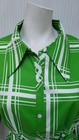 Nwt Vintage 1960s Green White Snap Front Mini Dress   Belt - Size M
