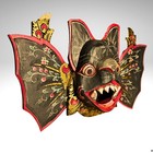 Balinese Winged Bat Mask Hand-carved Bali Folk Art Gothic Wall Decor