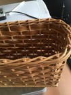 Vintage Woven Basket Flat Reed Brown 10 X 6 5 X 4 5 Desk Organizer