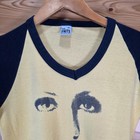 Vtg 70s 80s Cher Ringer V Neck Shirt Adult Medium The Knits Usa Read